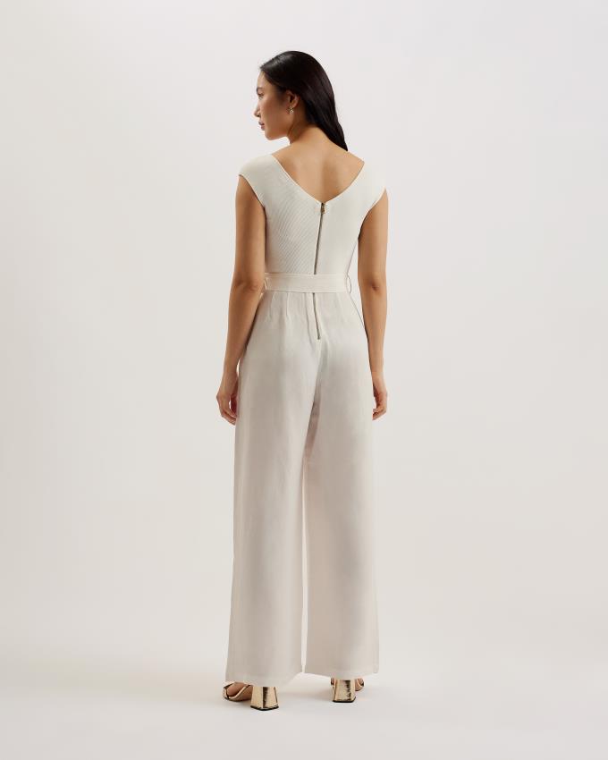 Combinaison Ted Baker Knitted Bodice Wide Leg Blanche Femme | MAL-76083871